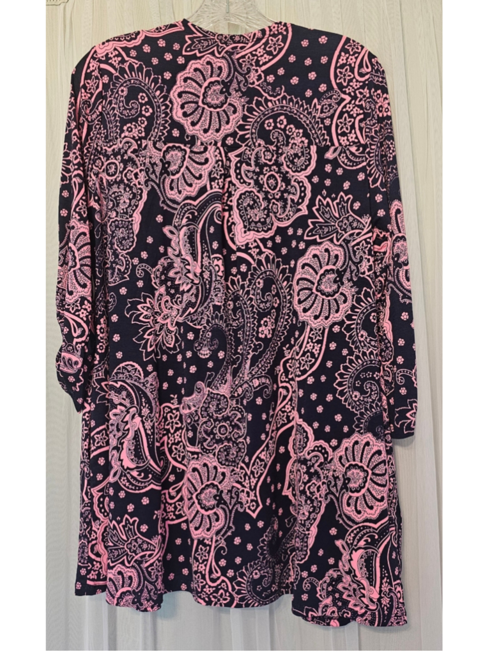 Women's Dear Scarlett Paisley Cardigan Navy Pink Size Small - Picture 2 of 3